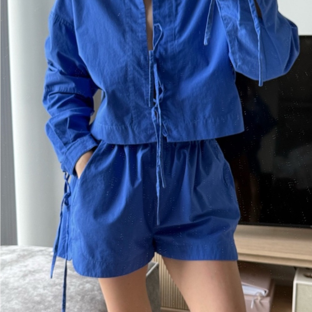 BONDI BORN Royal Blue Drawstring Two-Piece Set